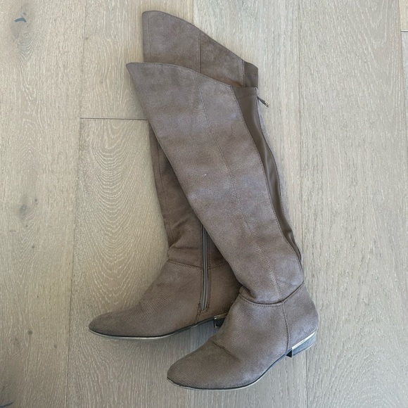 Call it Spring Taupe Suede Boots - Picture 1 of 5
